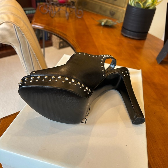 BCBGeneration Black Studded Peep-Toe Heels - Picture 4 of 5